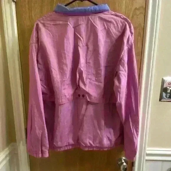 Vintage 90s Natural Sport Colorbock Windbreaker Pink and Purple Size L - Picture 7 of 16
